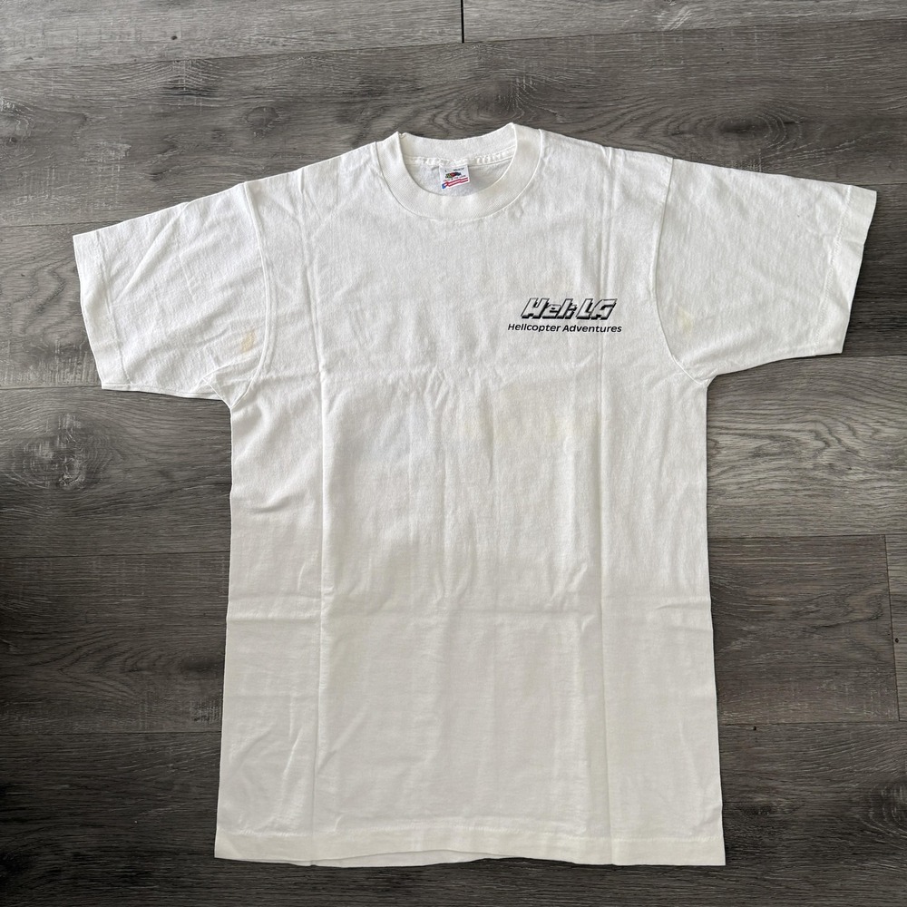 Vintage 1991 Heli LA Helicopter Adventures Shirt Large Japan USA Tee